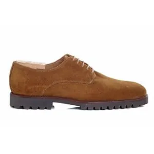 Hazelnut Suede Derby Shoes - Rubber outsole - BUSHEY GOMME