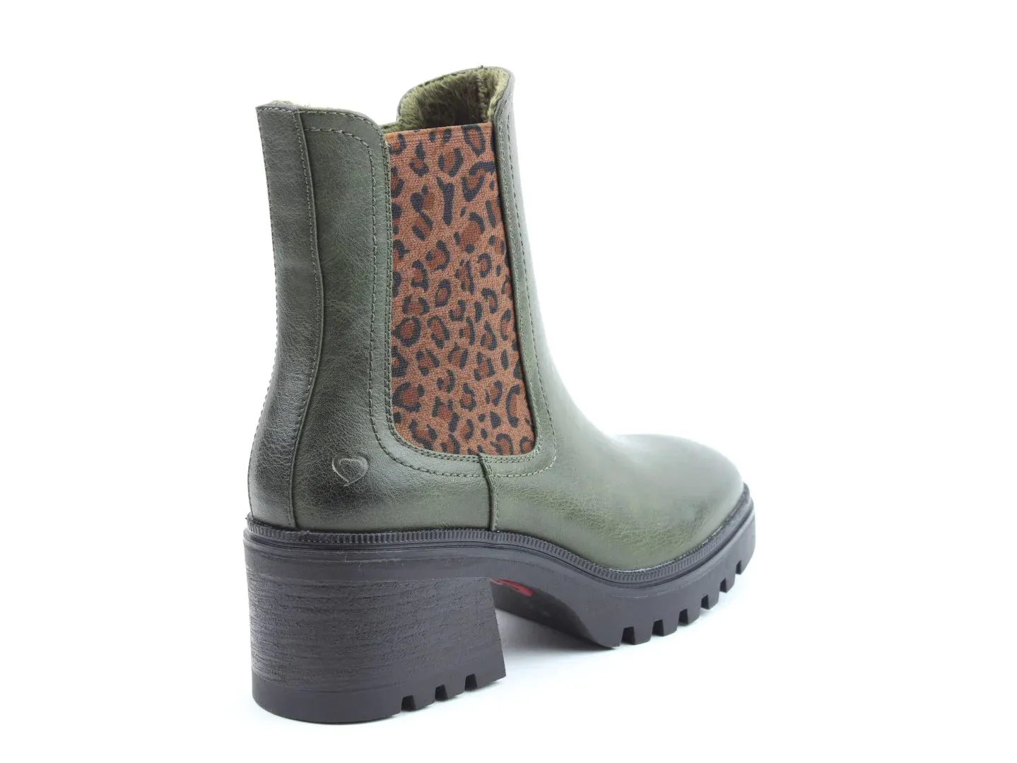 Heavenly Feet Clemmy2 Womens Khaki Leopard Zip Up Chelsea Style Ankle Boots