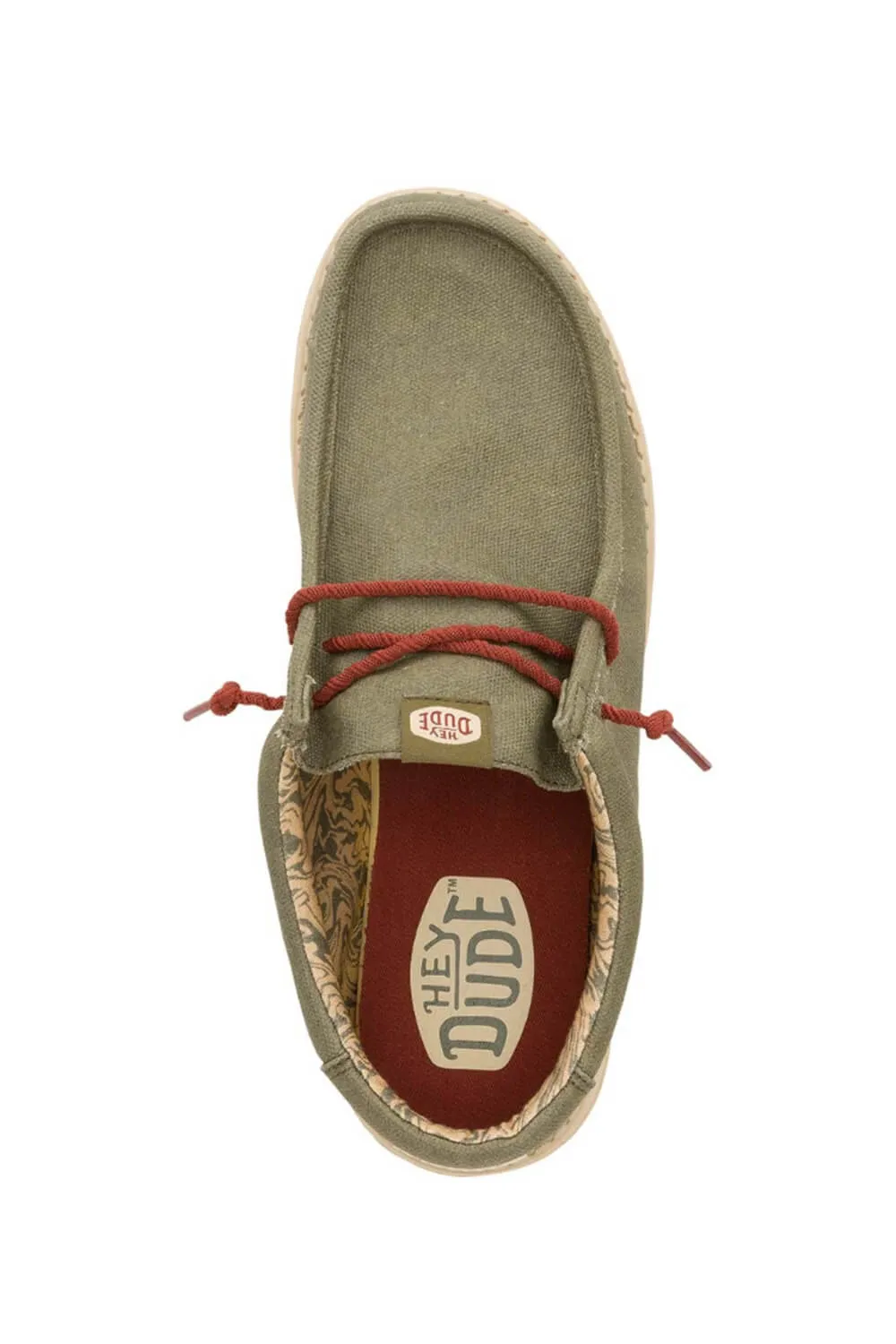 HEYDUDE Men’s Wally Waxed Canvas Shoes in Olive | 41873-337