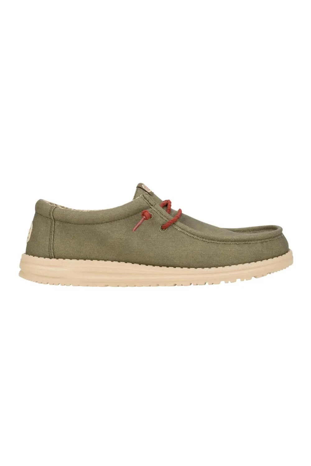 HEYDUDE Men’s Wally Waxed Canvas Shoes in Olive | 41873-337