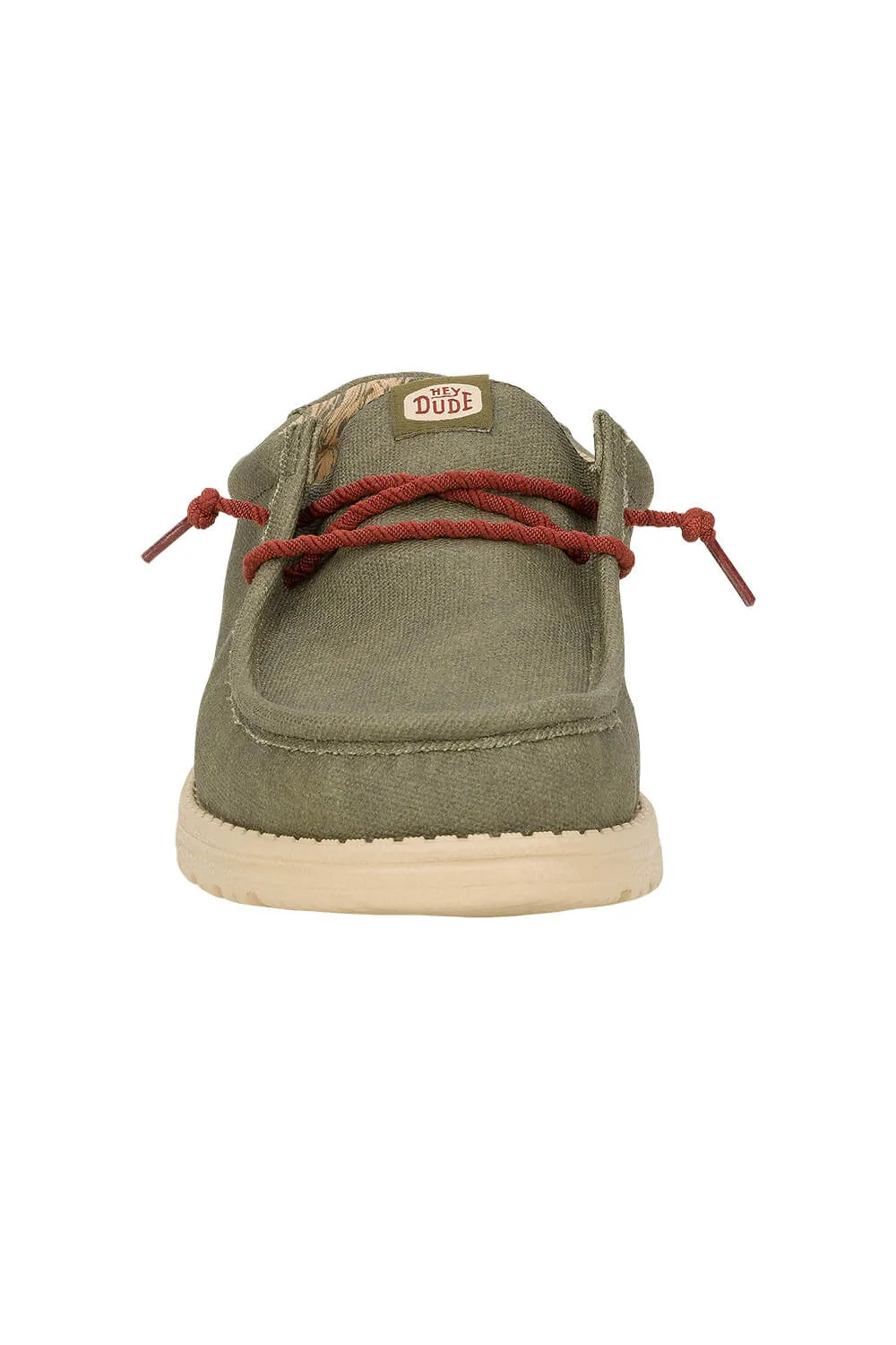 HEYDUDE Men’s Wally Waxed Canvas Shoes in Olive | 41873-337