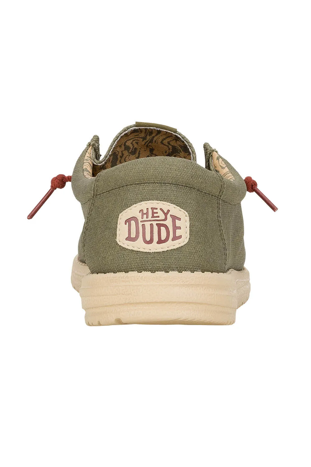 HEYDUDE Men’s Wally Waxed Canvas Shoes in Olive | 41873-337