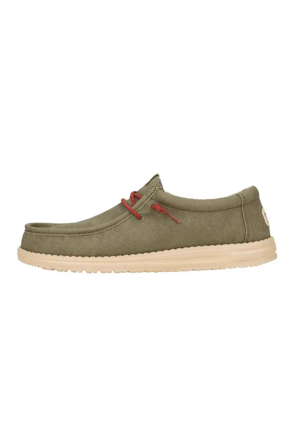 HEYDUDE Men’s Wally Waxed Canvas Shoes in Olive | 41873-337