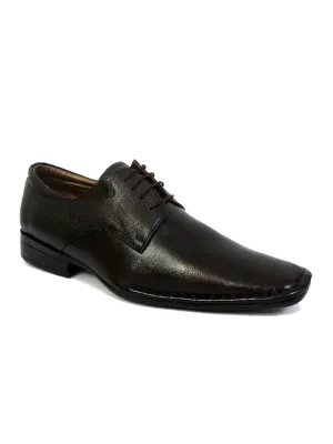 Hitz Men's Brown Leather Formal Derby Shoes