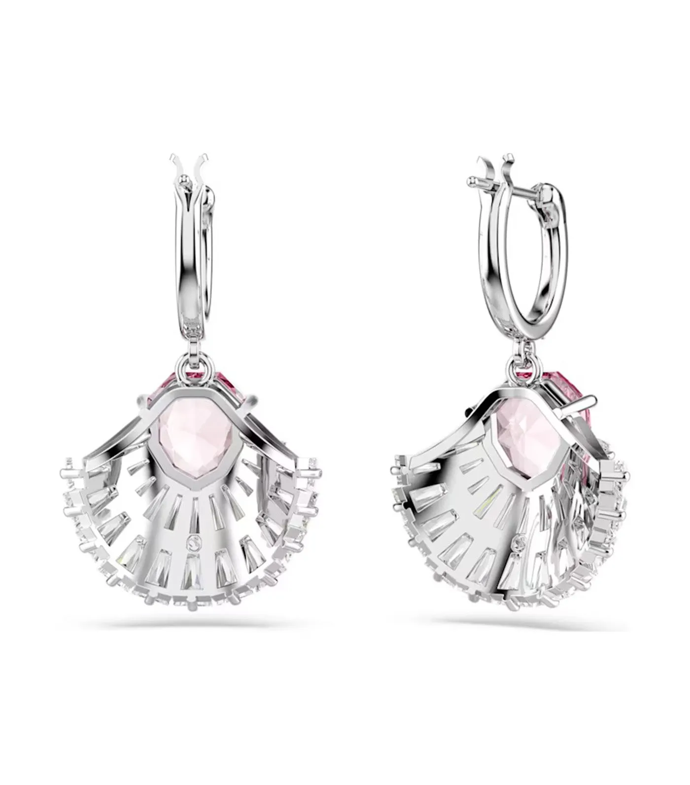 Idyllia Drop Earrings Shell, Pink, Rhodium Plated