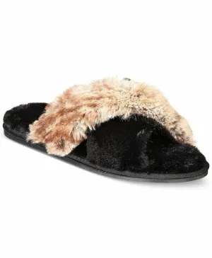 I.n.c. Faux-Fur Cross Band Slippers