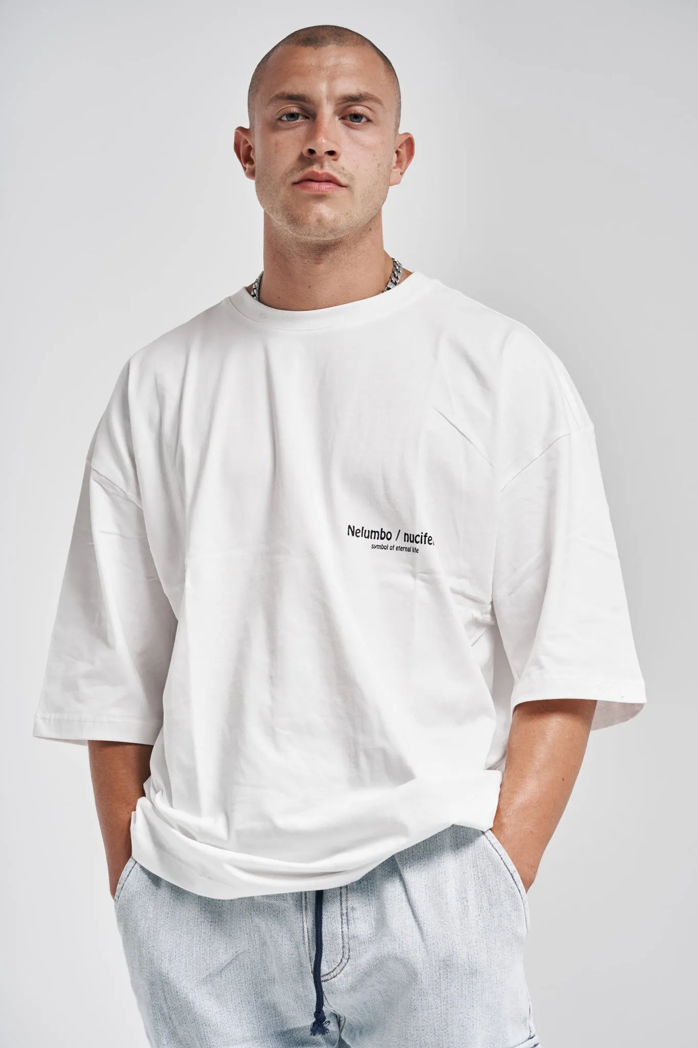 Infinity Nucifera Oversized Tee White