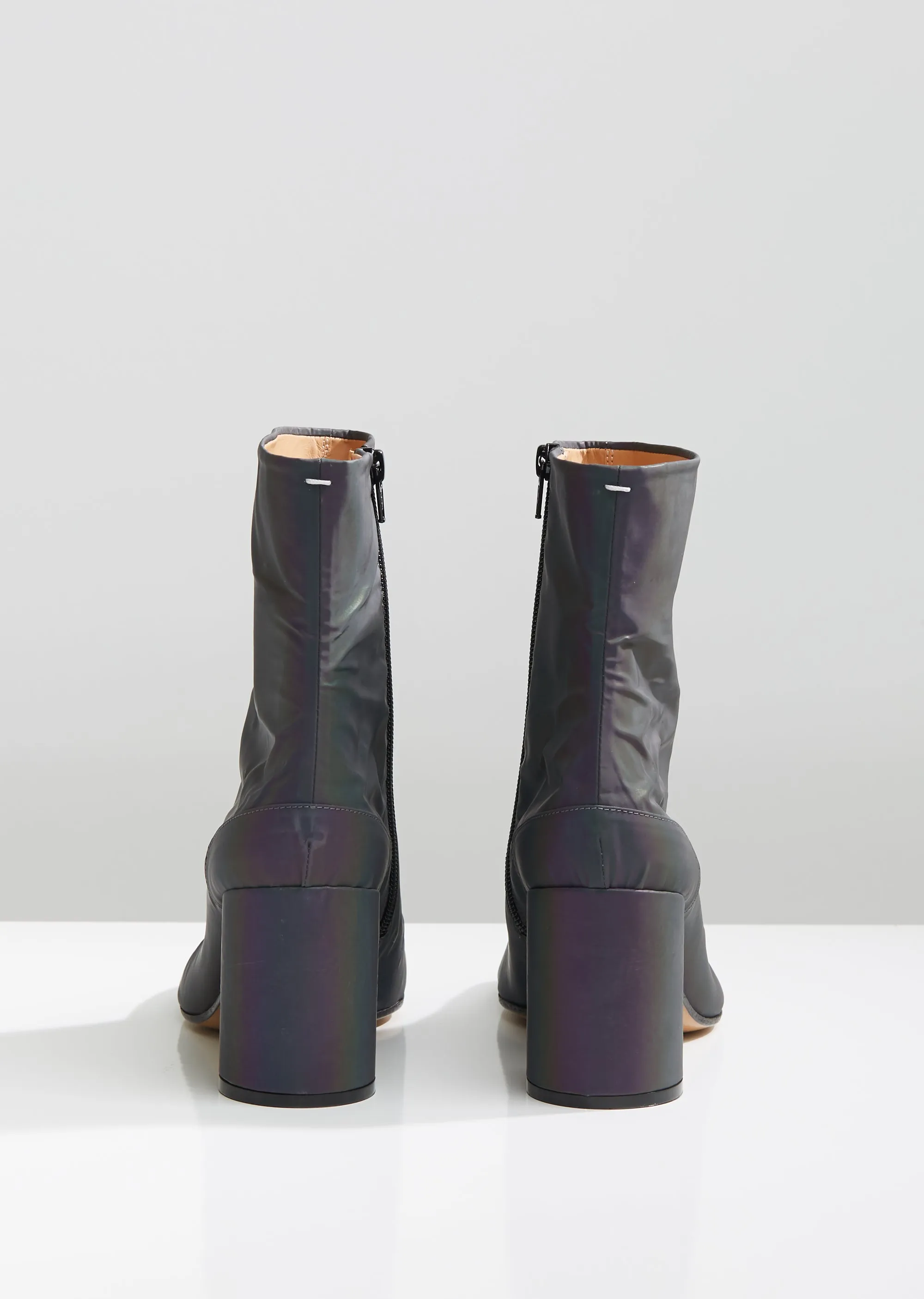 Iridescent Tabi Ankle Boots