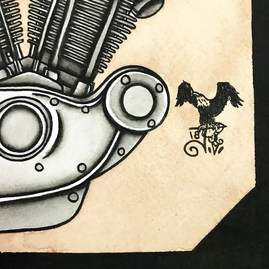 Ironhead Engine Pinup Original Painting