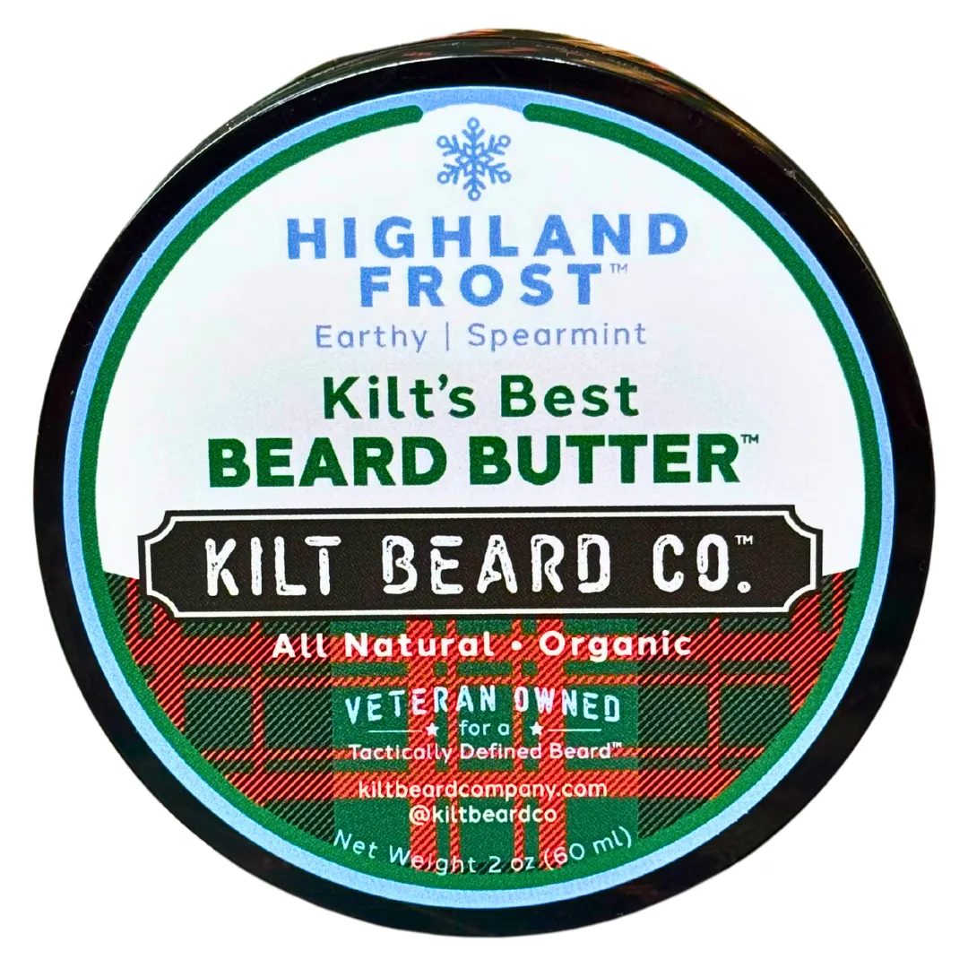 Kilt's Best Beard Butter- Highland Frost Limited Edition Premium Beard Butter 2oz (Earthy and Spearmint)