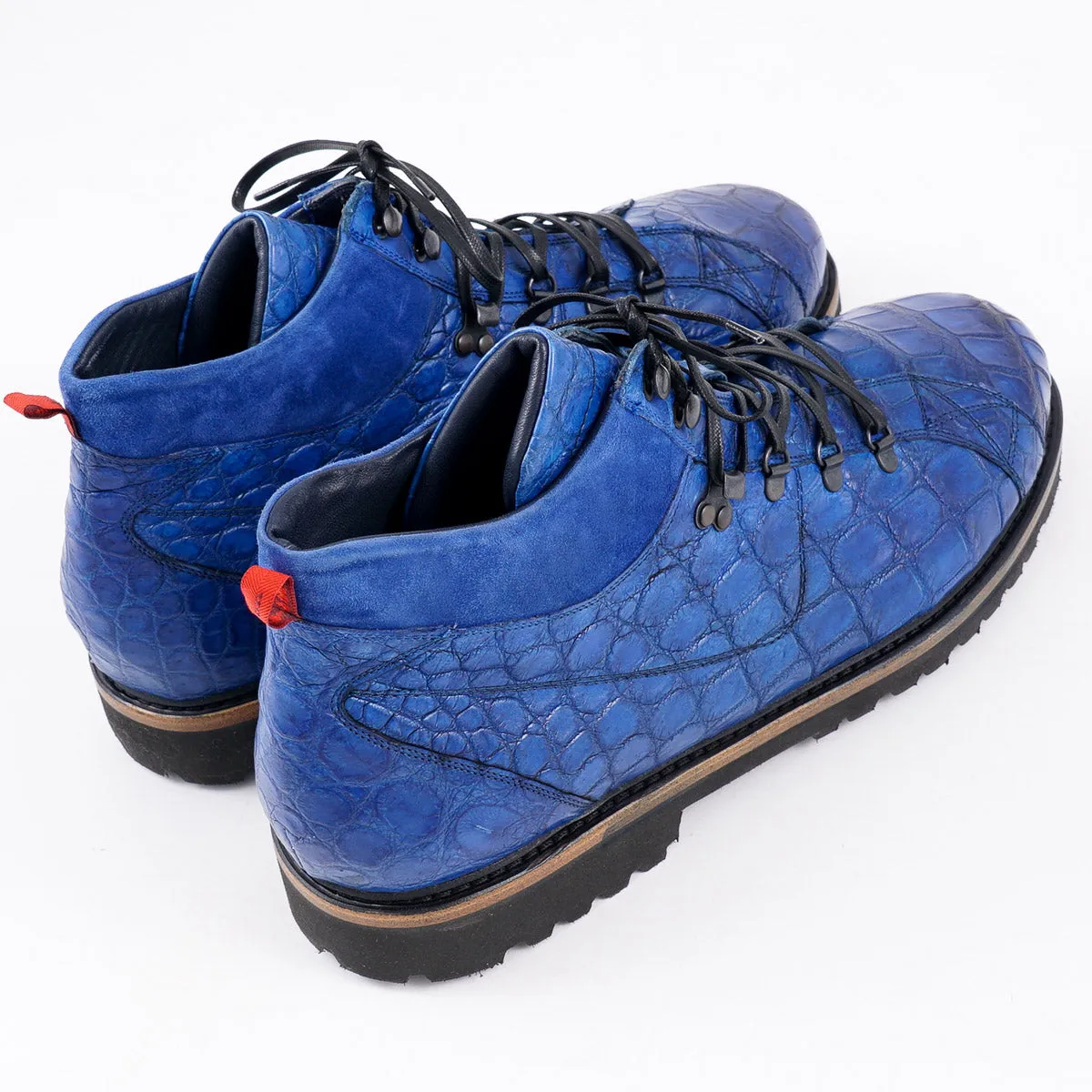 Kiton Blue Crocodile Hiking Boots