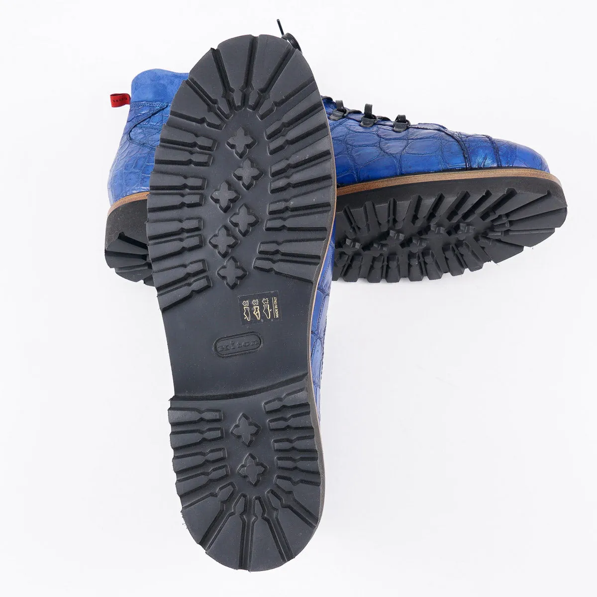 Kiton Blue Crocodile Hiking Boots