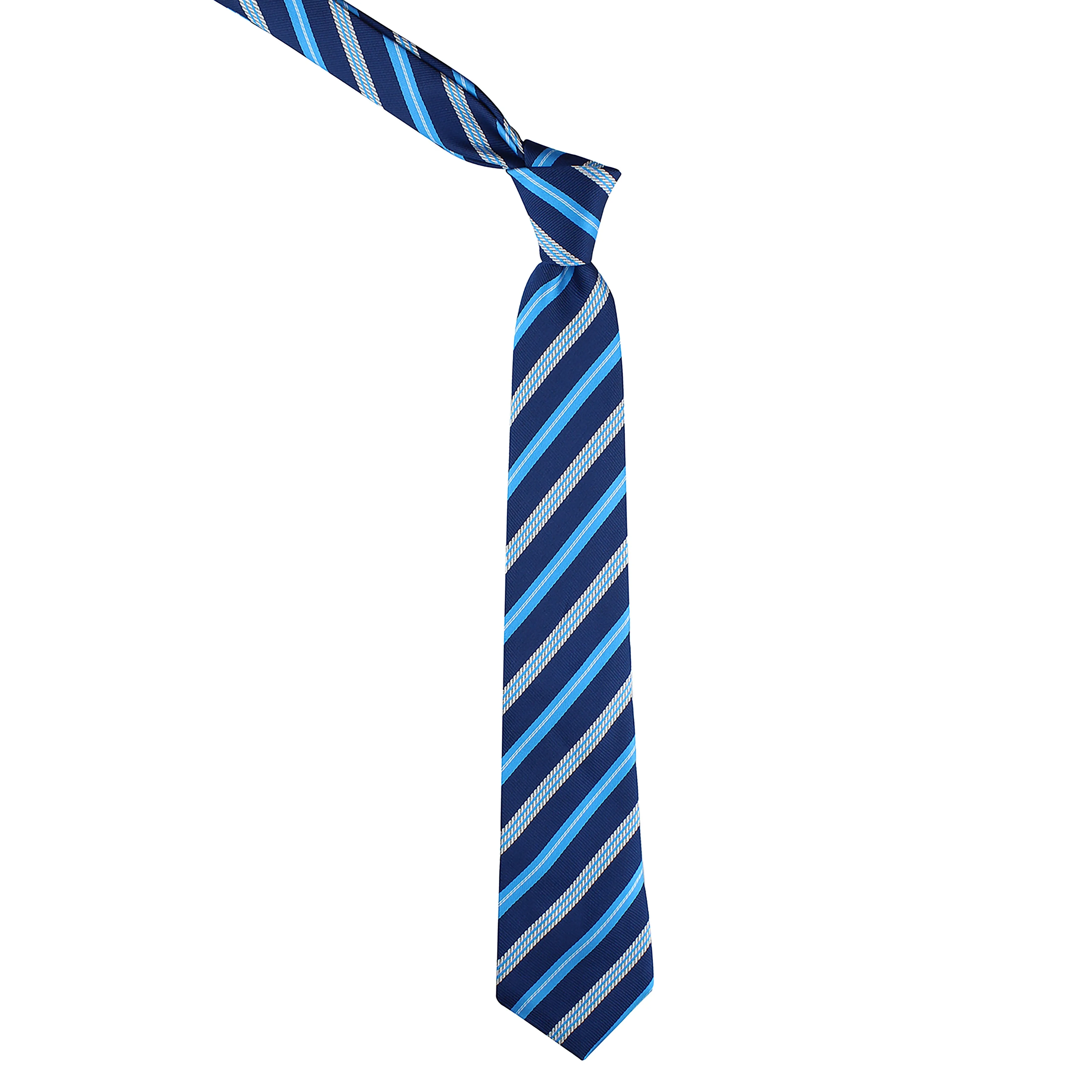 Kovove The Sharp Striped  Blue Necktie For Men