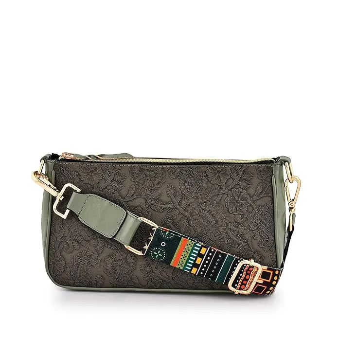 LEFFIS TRENDY PRINTED DESIGN CROSS BODY SLING BAG FOR WOMENS AND GIRLS (PRN-001) (GREEN)