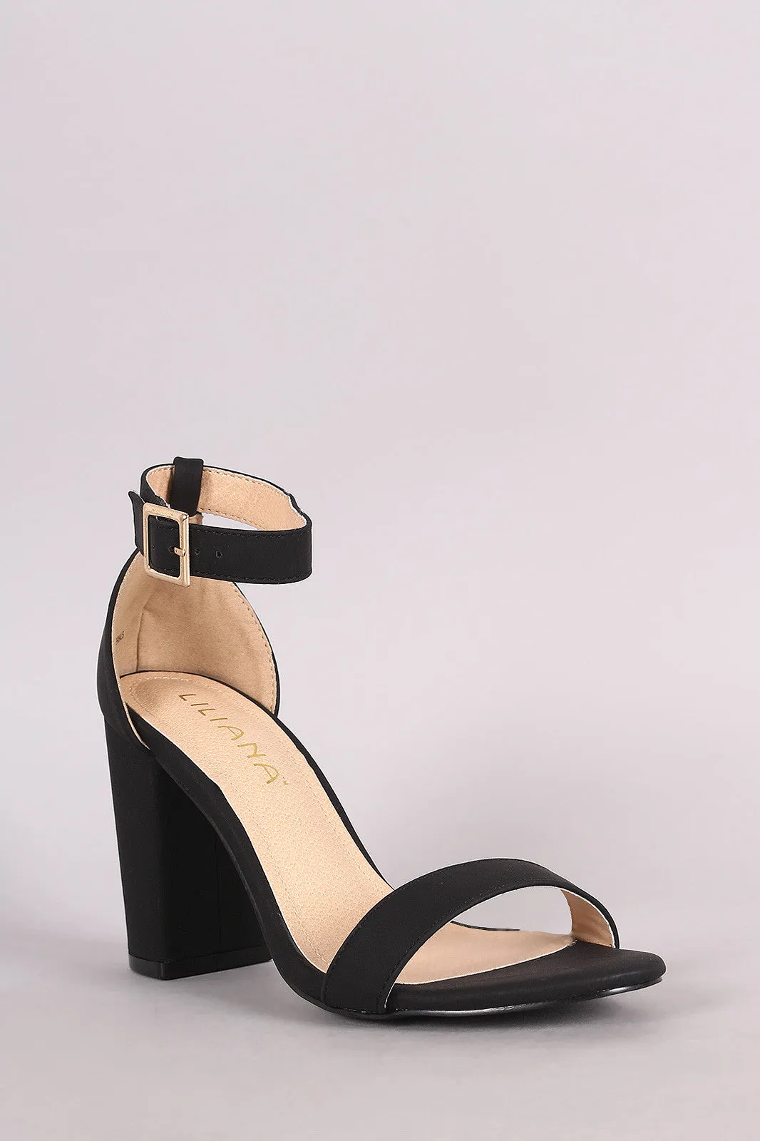 Liliana Ankle Strap Open Toe Chunky Heel