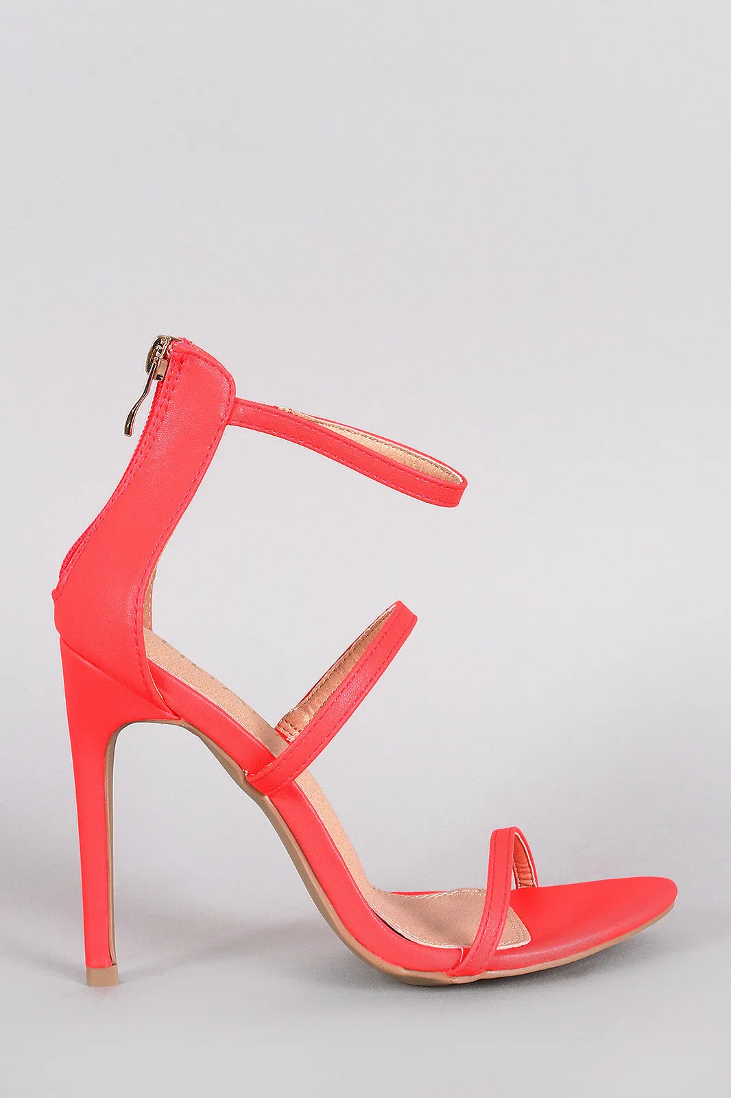 Liliana Neon Triple Straps Single Sole Heel