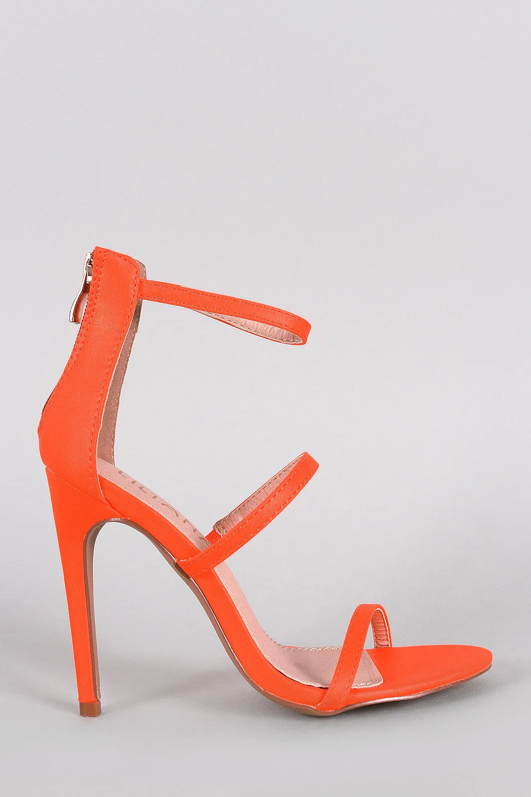 Liliana Neon Triple Straps Single Sole Heel