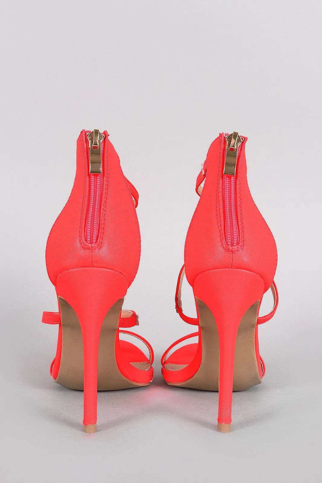 Liliana Neon Triple Straps Single Sole Heel