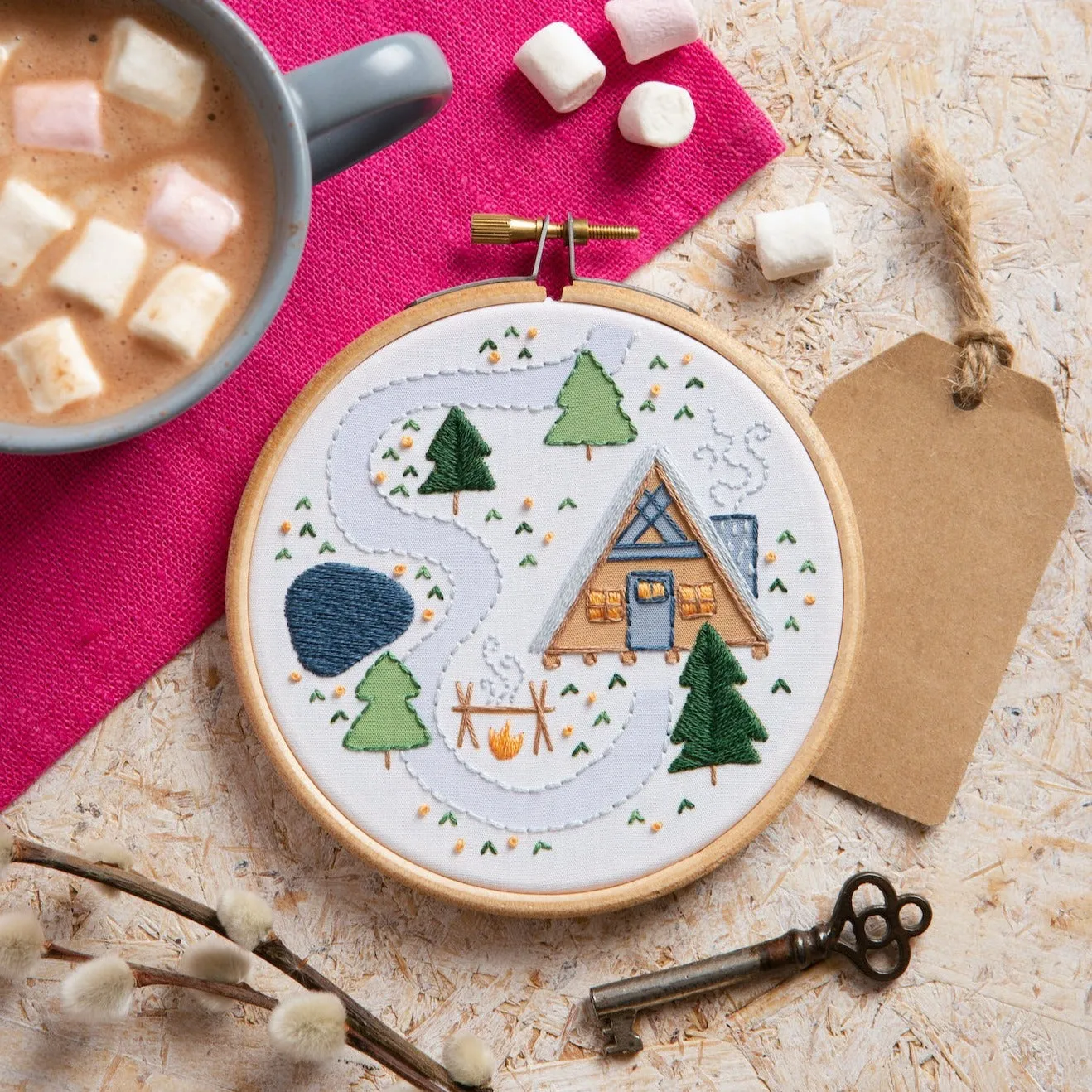 Log Cabin Mini Embroidery Kit