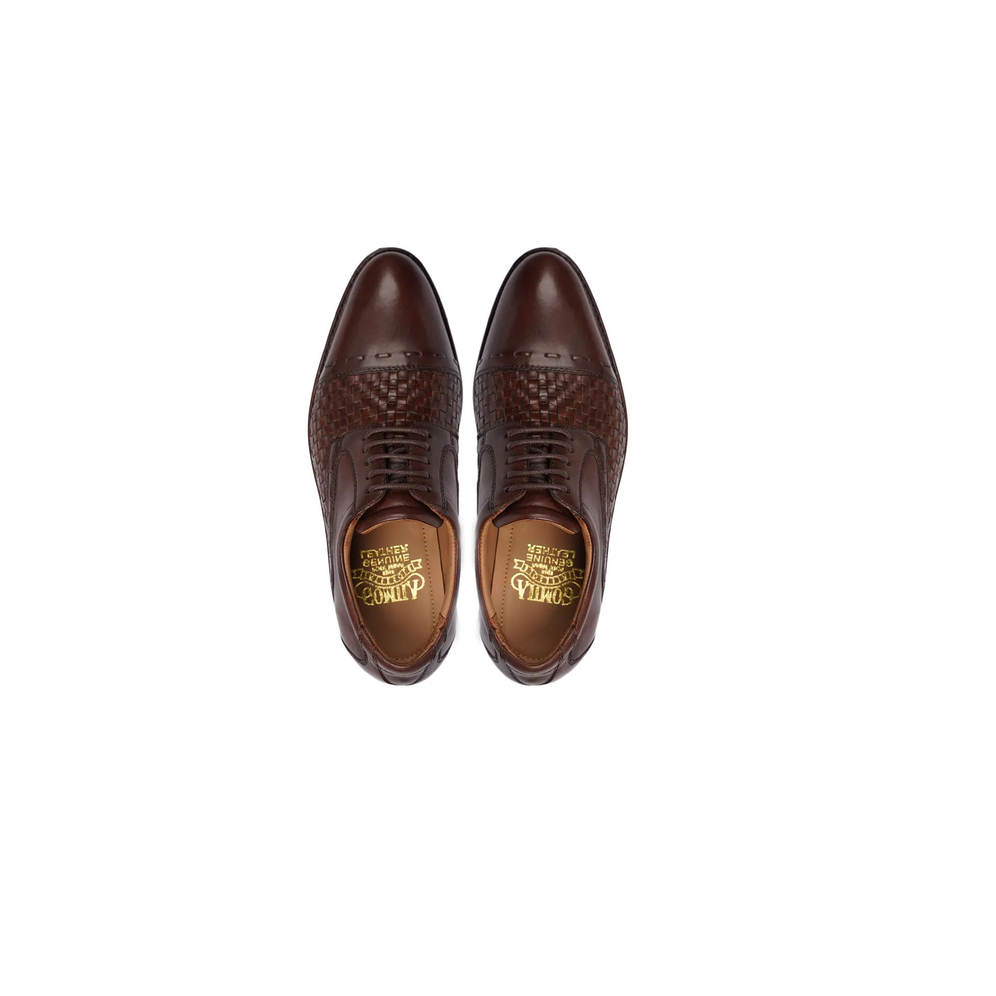 Loures - Kid's Dark Brown Calf and Hand Woven Leather Derby Shoe (5-12 Years Old)