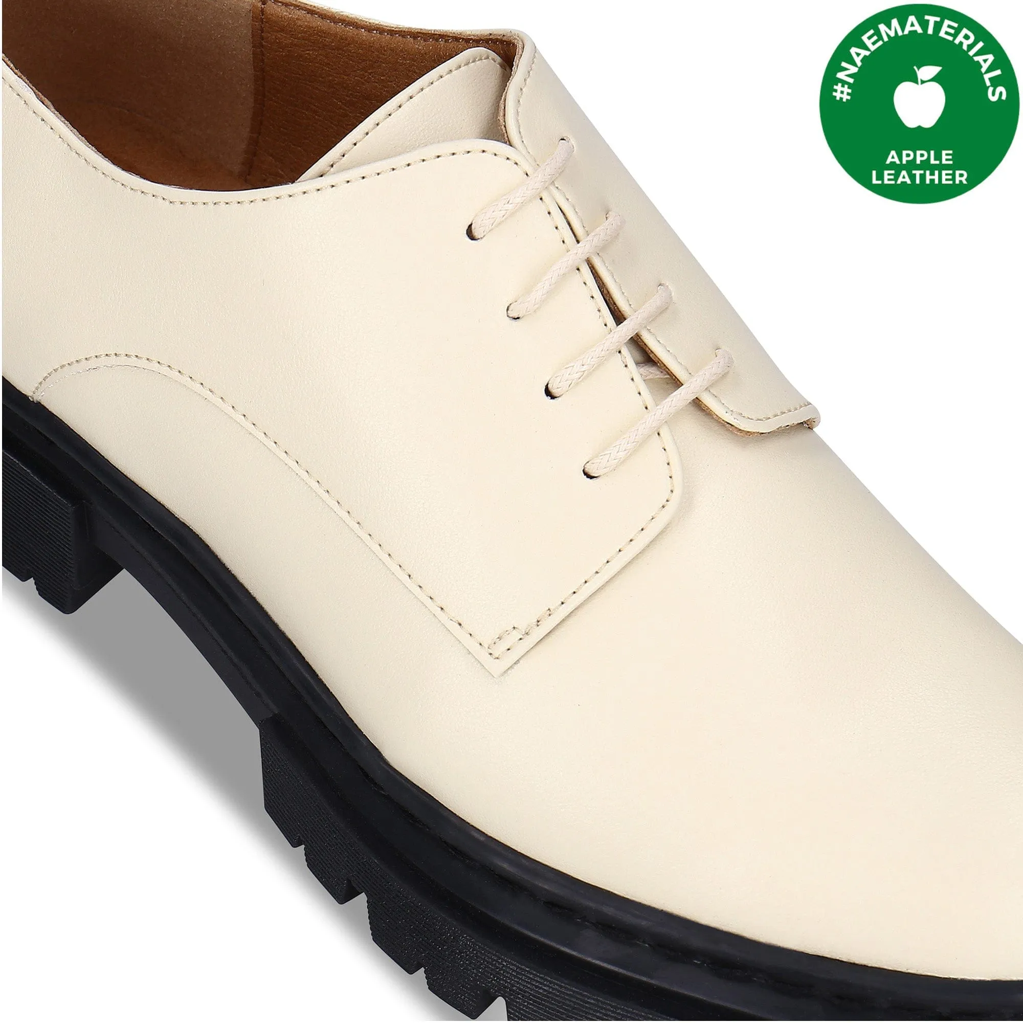 Megan Women's Apple Leather Vegan Derby | White