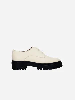 Megan Women's Apple Leather Vegan Derby | White