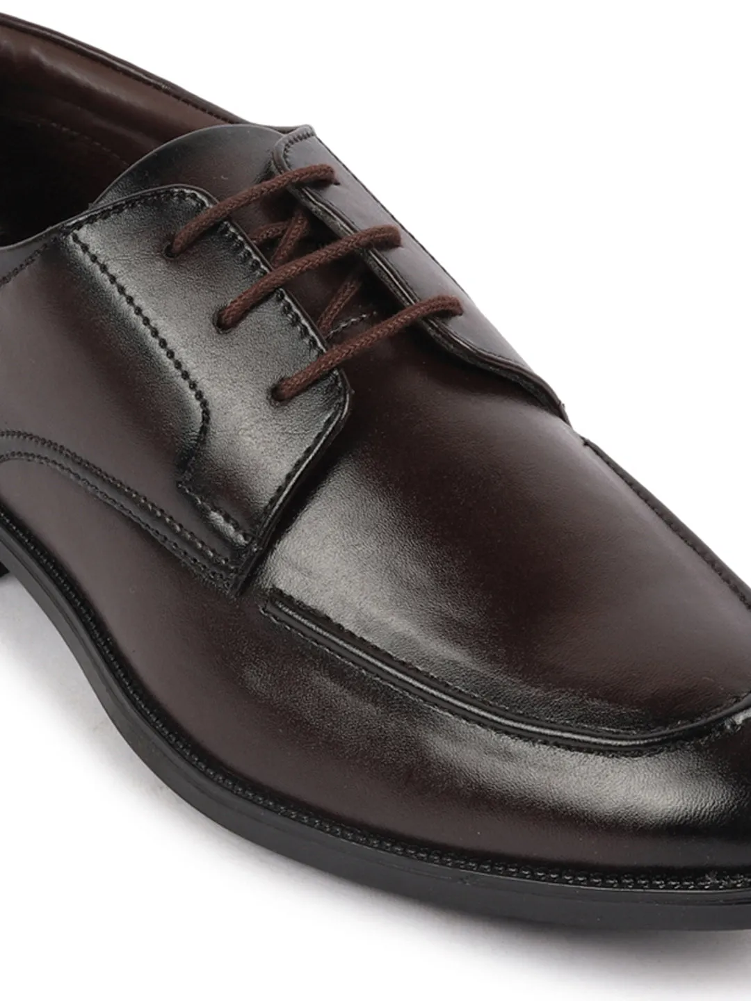 Men Brown Formal Office Comfort Lace-Up Derby Shoes