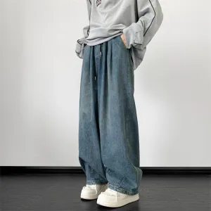 Men's Jeans Autumn and Winter Fashion Brand Japanese Wide Leg Leisure Harajuku Style Jeans Loose Youth All-Matching Trousers