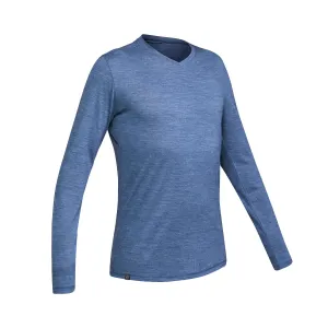 Men's merino wool long sleeve Forcalz Travel 100, blue