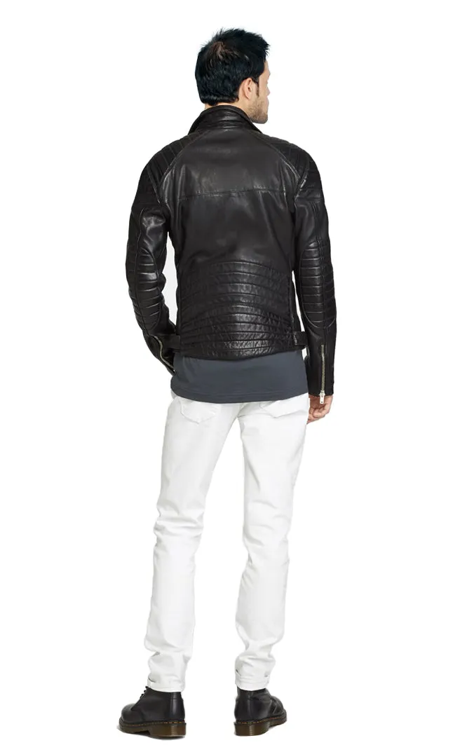 Men's Midnight Rebel Leather Biker Jacket MJ036