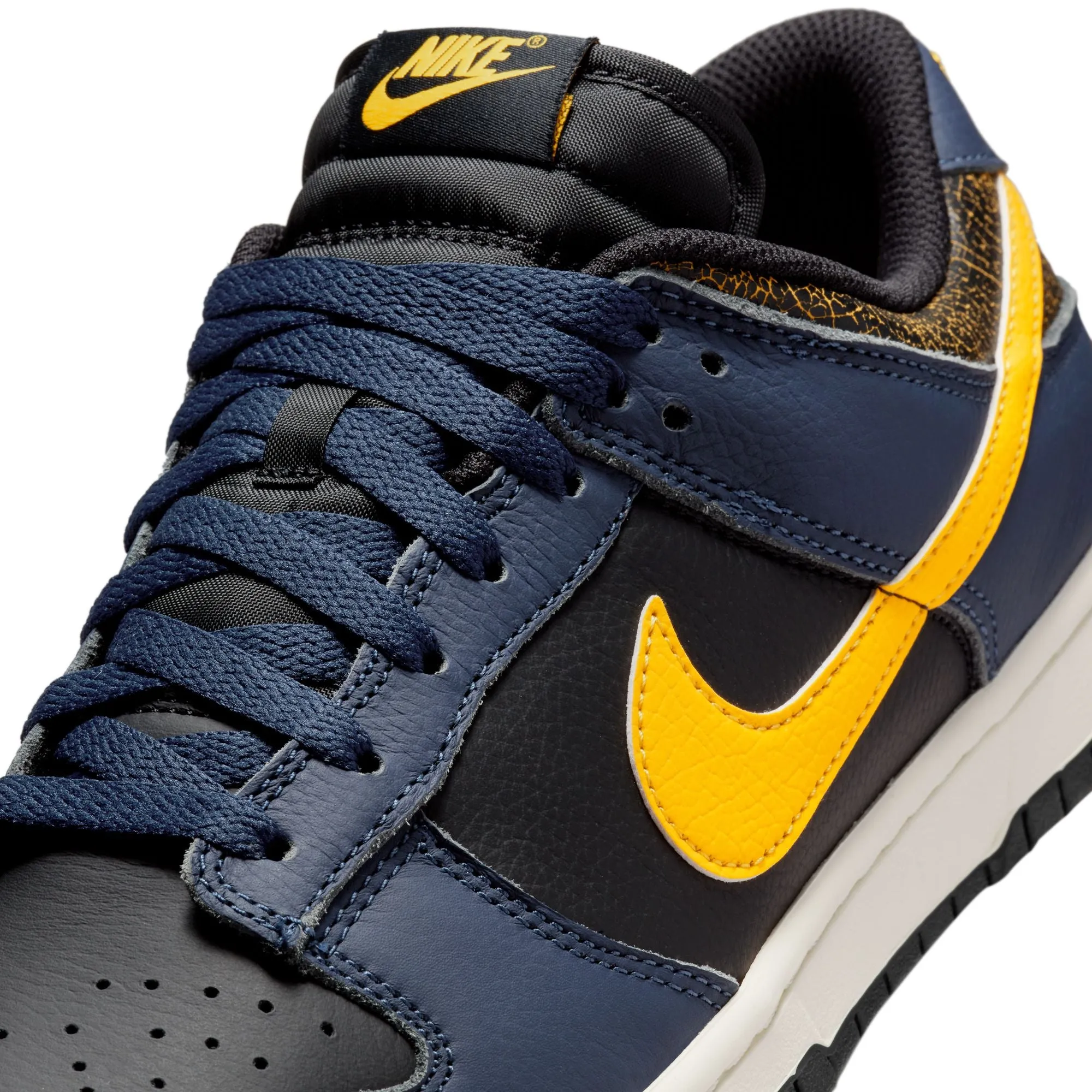 Men's Nike Dunk Low Retro- BLACK/TOUR YELLOW-MIDNIGHT NAVY-SAIL