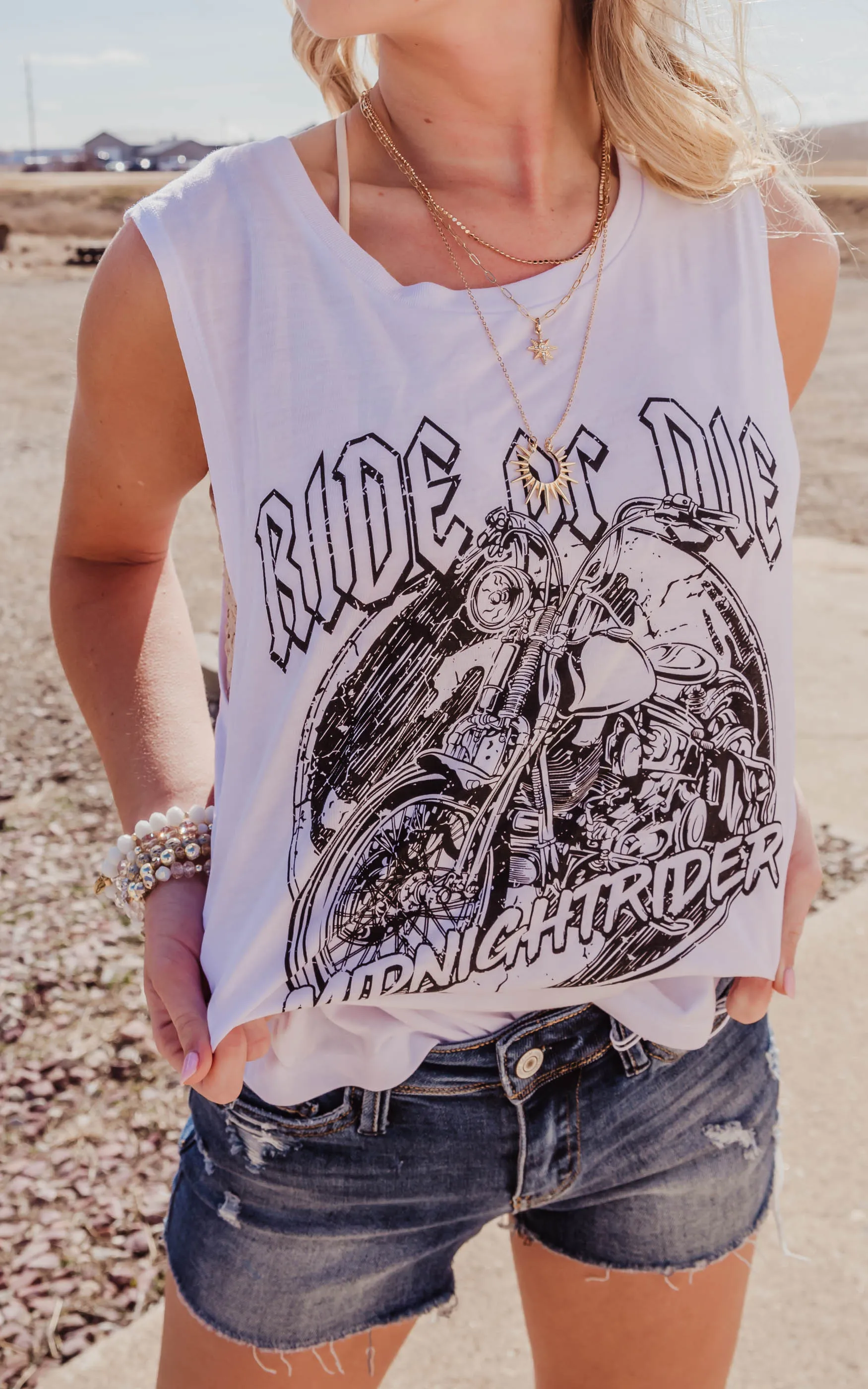 Midnight Rider Muscle Tank Top - Ride or Die** - Final Sale