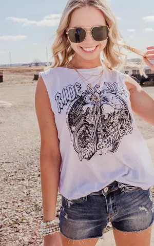 Midnight Rider Muscle Tank Top - Ride or Die** - Final Sale