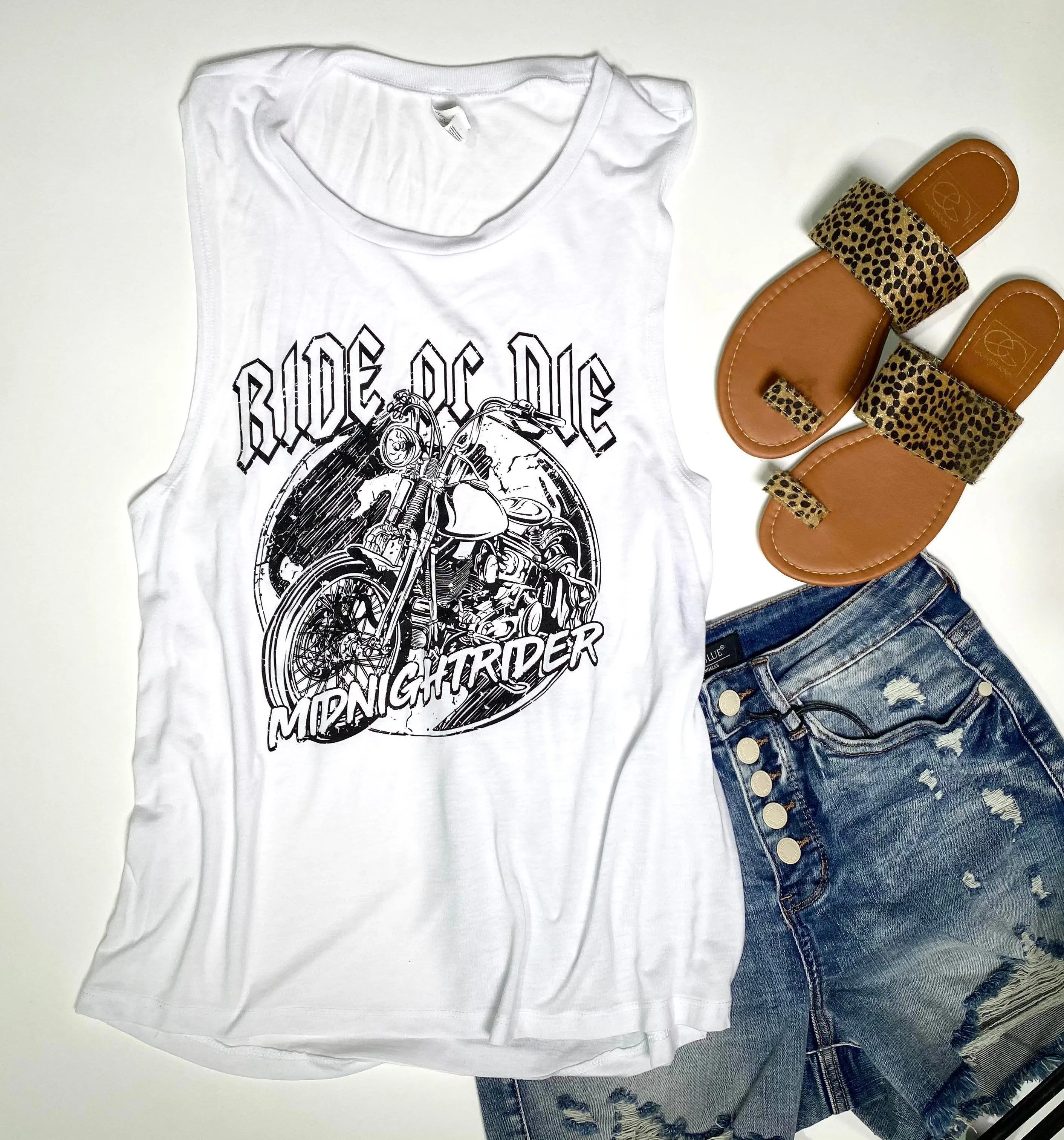 Midnight Rider Muscle Tank Top - Ride or Die** - Final Sale