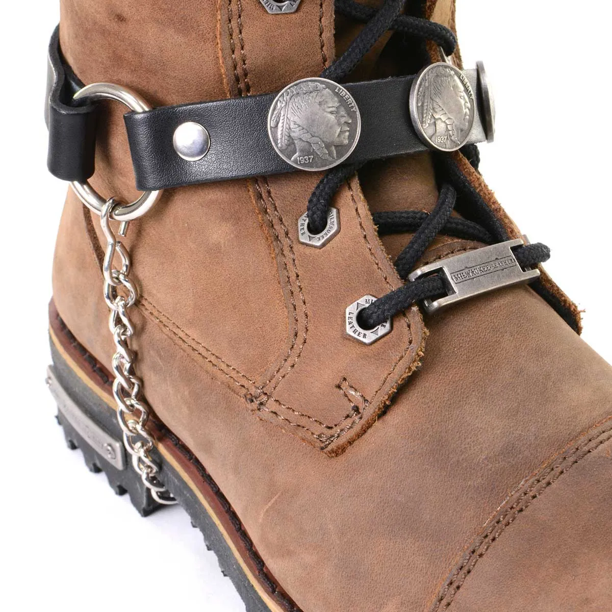 Milwaukee Leather MLA3001 Silver Biker Chain for Motorcycle Boots with