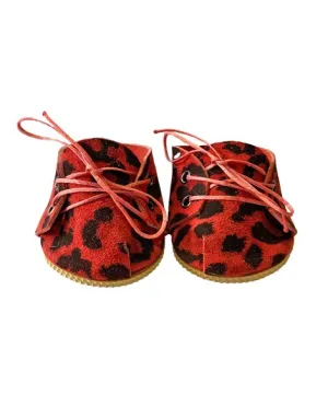 Minikane Ruby Leopard Leather Lace Up Shoes for Dolls