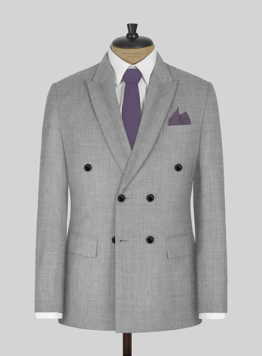 Napolean Worsted Light Gray Wool Suit