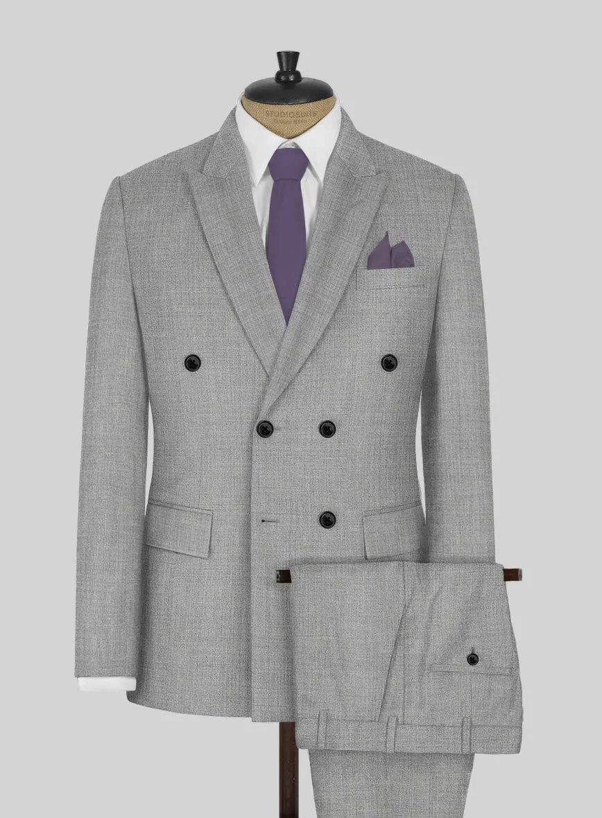 Napolean Worsted Light Gray Wool Suit