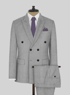 Napolean Worsted Light Gray Wool Suit