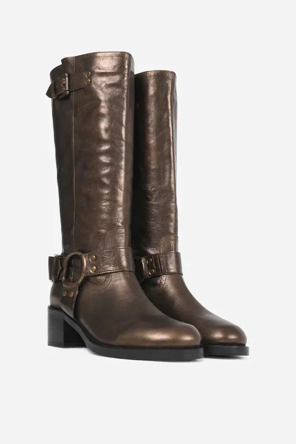 New Camperos Bronze Biker Boots