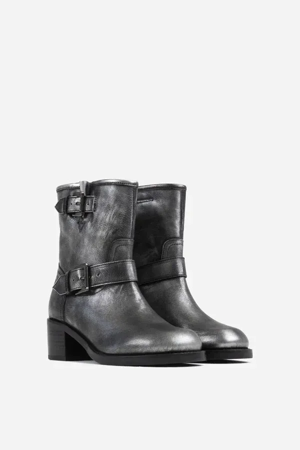 New Camperos Gunmetal Biker Booties