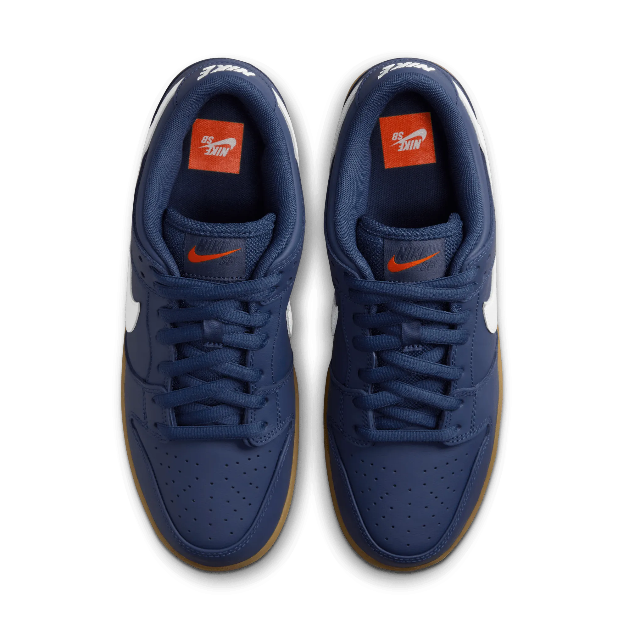 Nike SB Dunk Low Pro OL Skateboard Shoe - Navy/White-Navy-Gum Light Brown