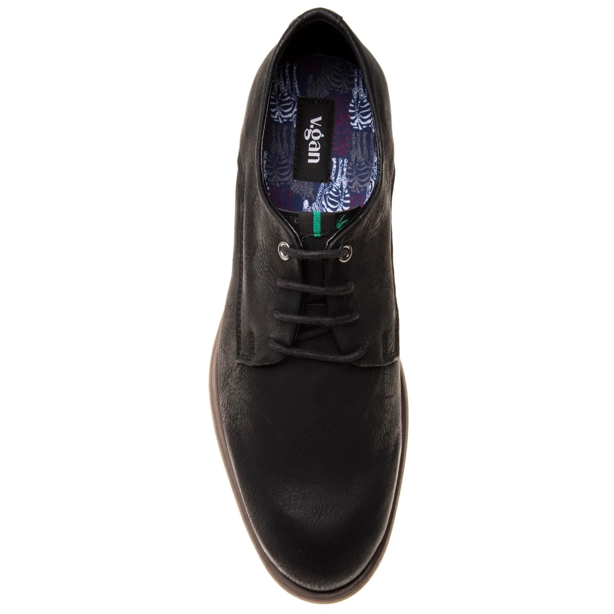 Oatmeal Men's Vegan Leather Derby Shoes | Black