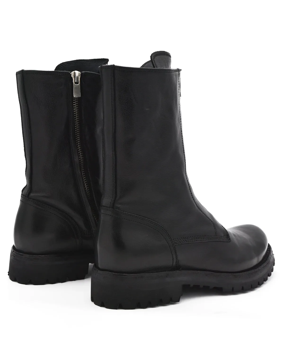 Officine Loraine Black Front Zip Boots