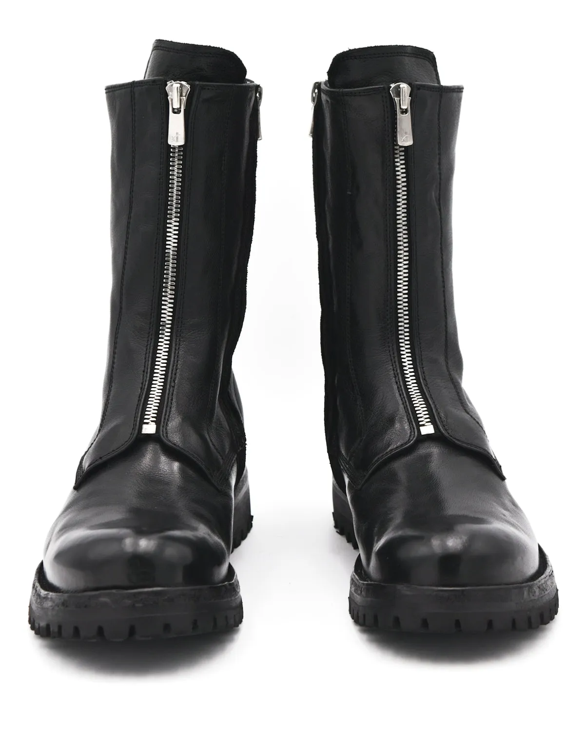 Officine Loraine Black Front Zip Boots