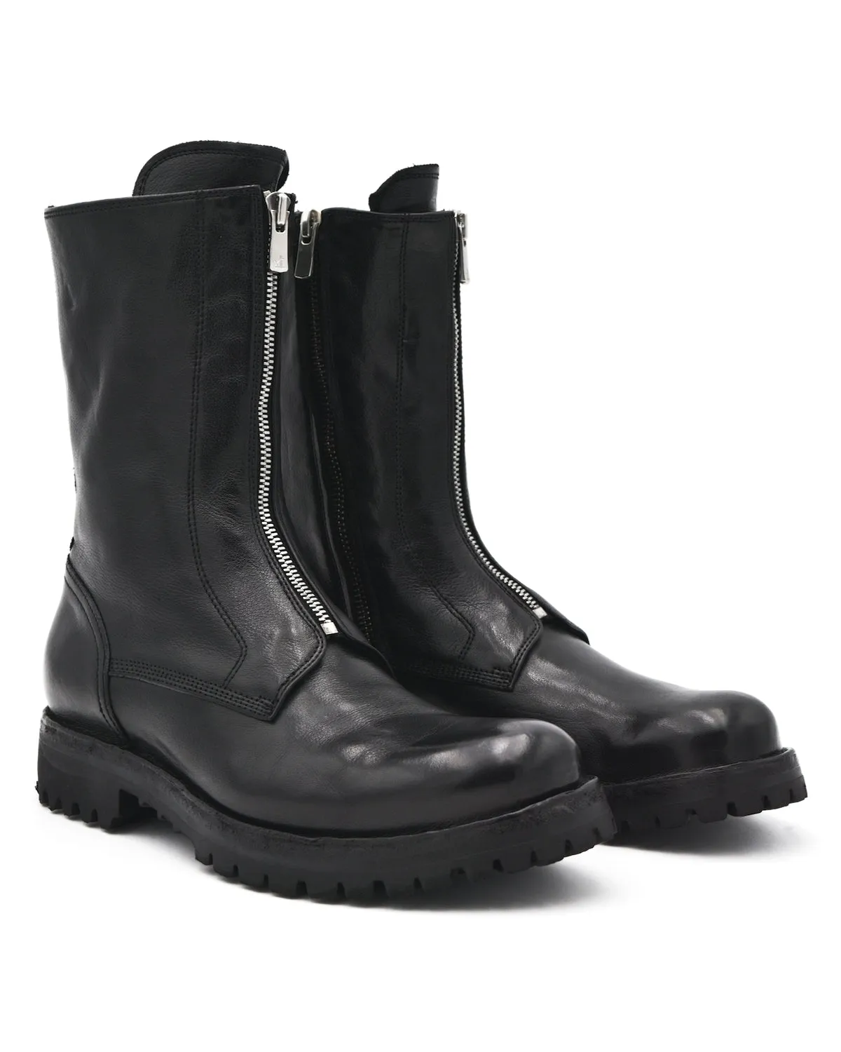 Officine Loraine Black Front Zip Boots