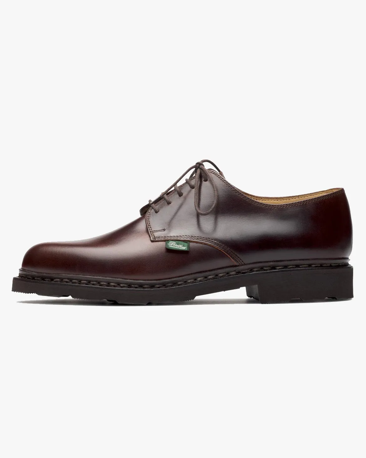 Paraboot Arles Plain Toe Derby Shoe - Lisse Ecorce / Griff Marron