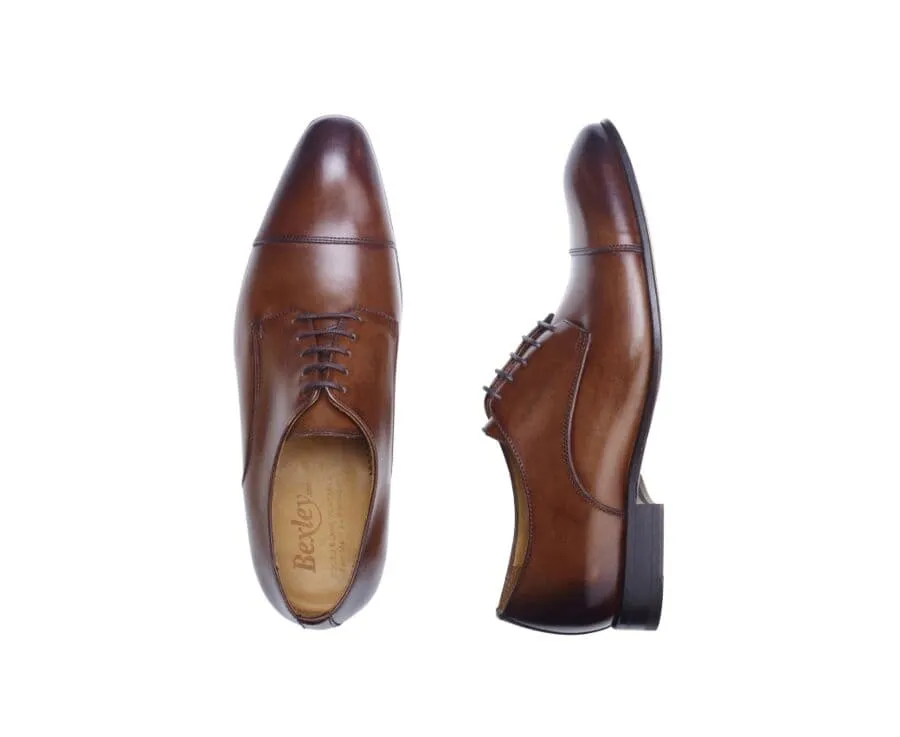 Patina Cognac Derby Shoes - GARSTON