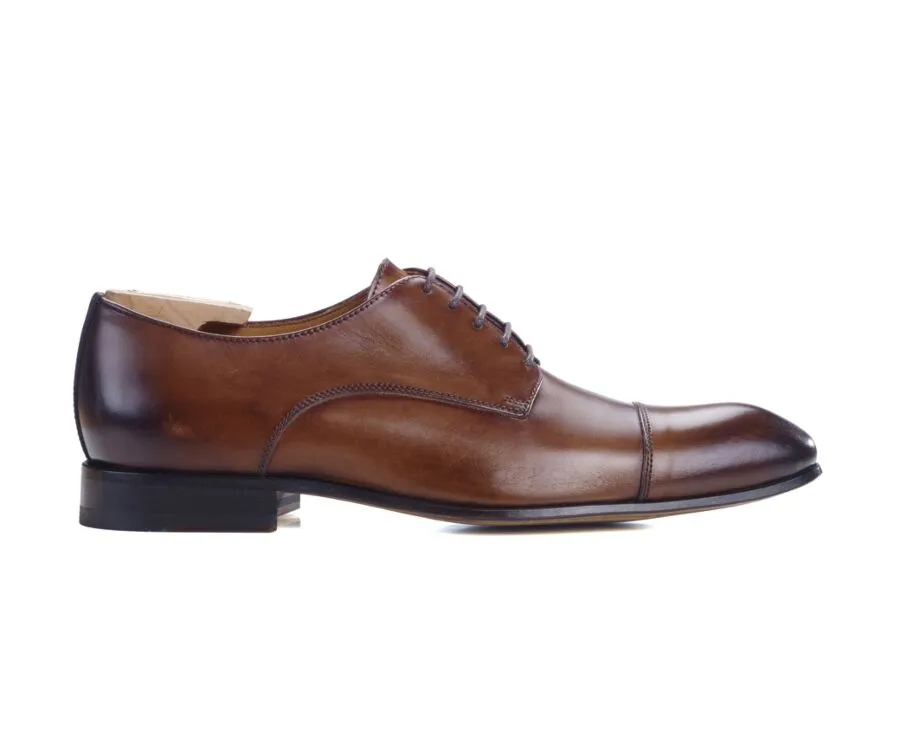 Patina Cognac Derby Shoes - GARSTON