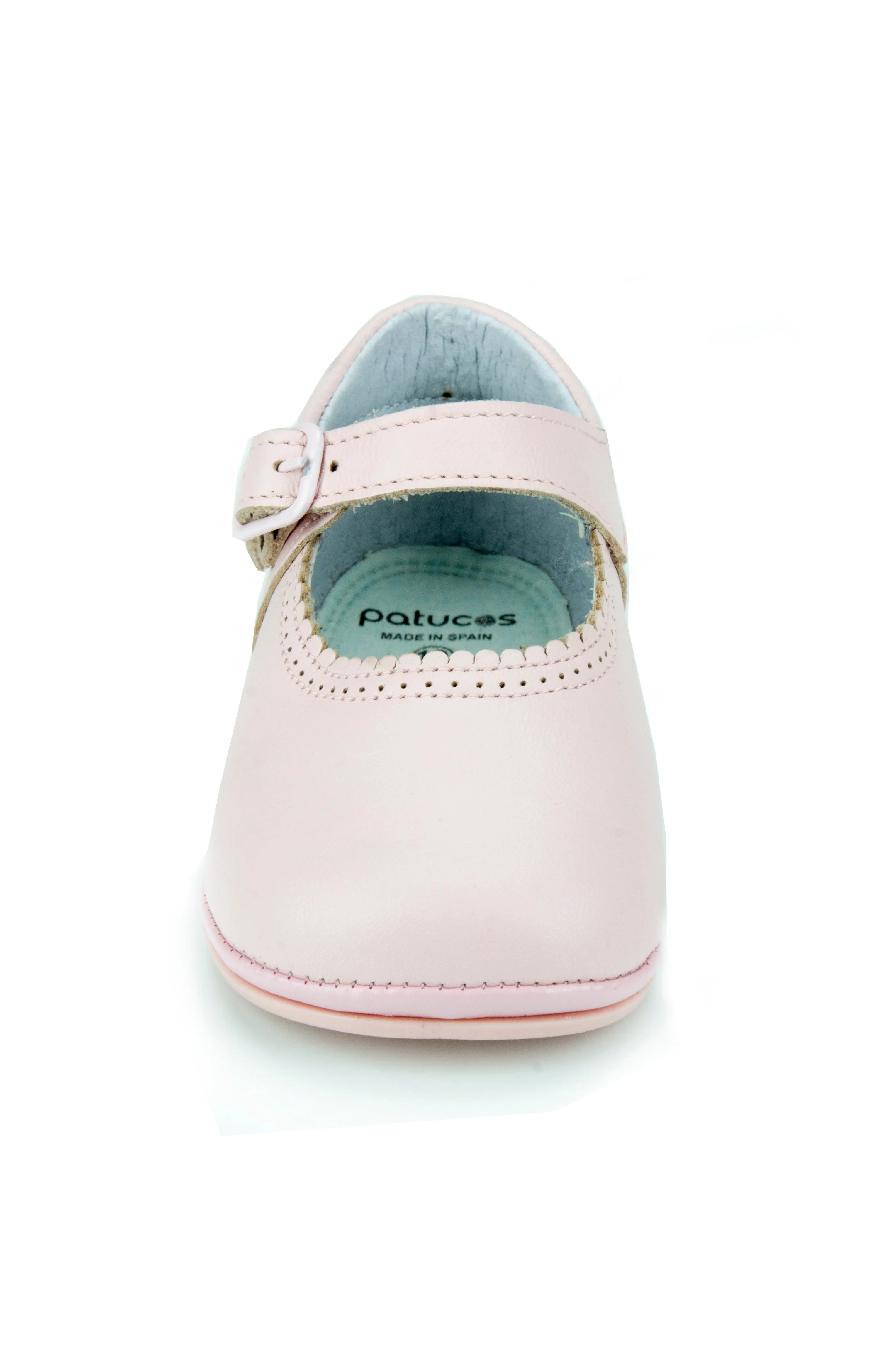 Patucos Soft Leather Mary Janes Pink Shoes for girls